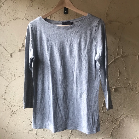 Theory Grey threequarter Sleeve Tee - Picture 6 of 7